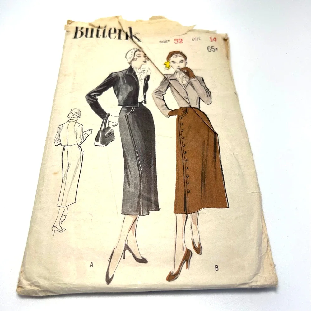Butterick Vintage 1950's Pattern #5202‎ Women's Bolero Suit Size 14 HTF RARE